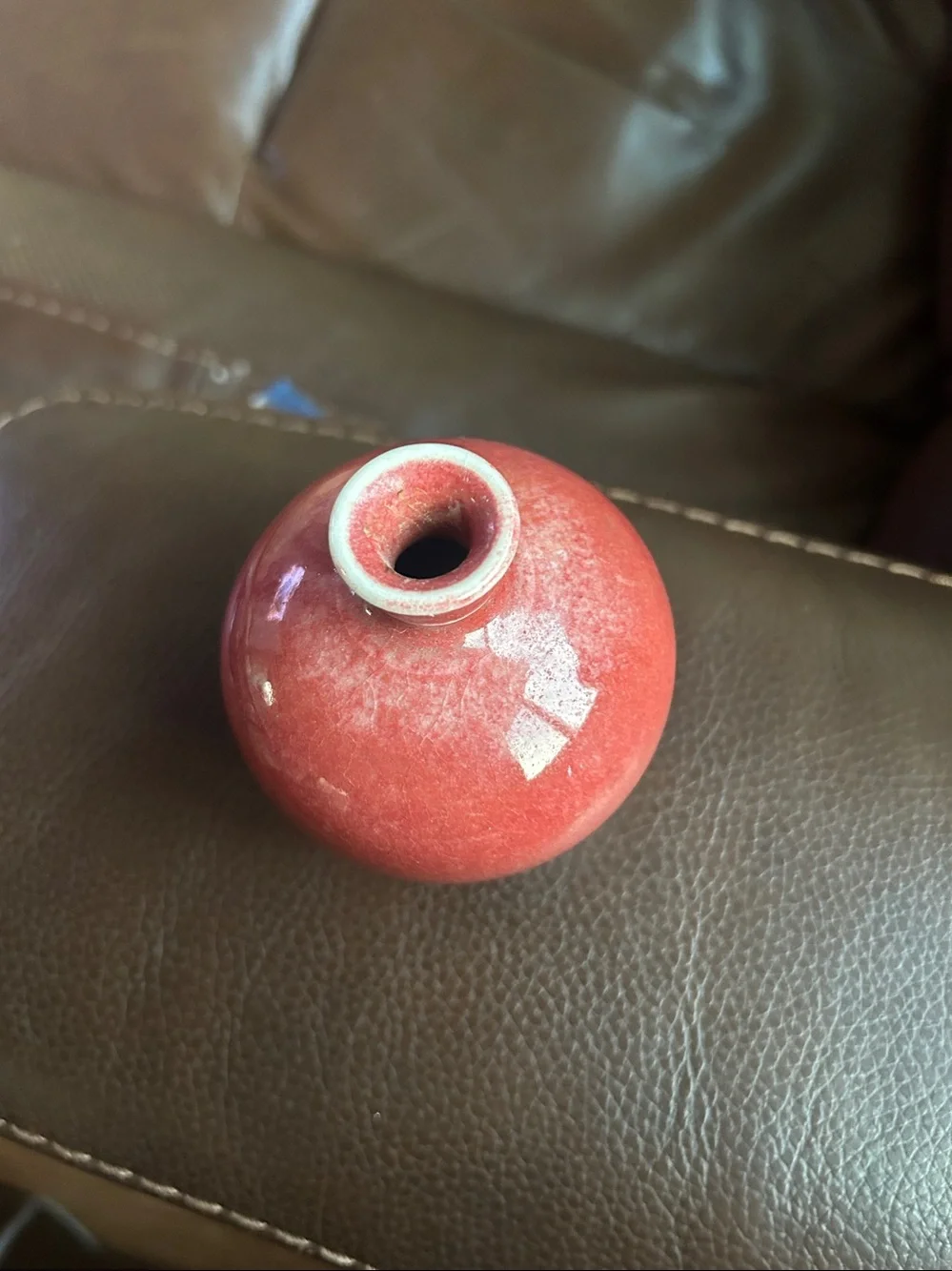 Red Glazed Ceramic Bud Vase - Home Accents
